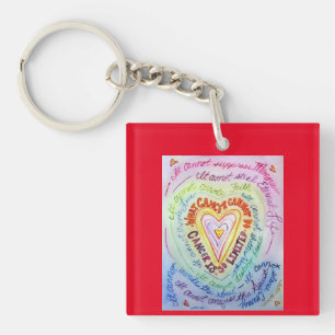 Llavero Lo que el cáncer no puede hacer Poem Heart Pendant