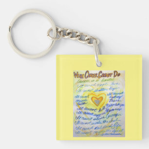 Llavero Lo que el cáncer no puede hacer Poem Heart Pendant