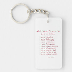 Llavero Lo que el cáncer no puede hacer poem Keychain