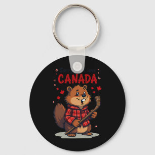 Llavero Lo siento pero amo Canadá divertido castor hockey 