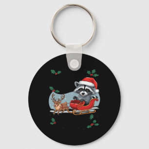 Llavero Lo siento Santa He sido Feral Raccoon Xmas Luces R