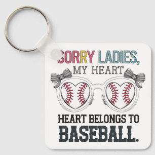 Llavero Lo siento señoras diseño de amor al béisbol