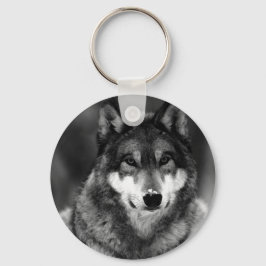 Llavero Lobo blanco y negro