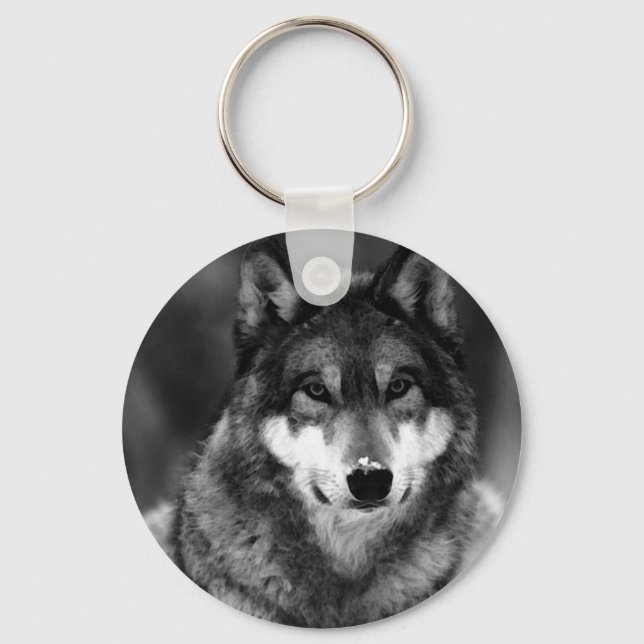 Llavero Lobo blanco y negro (Anverso)