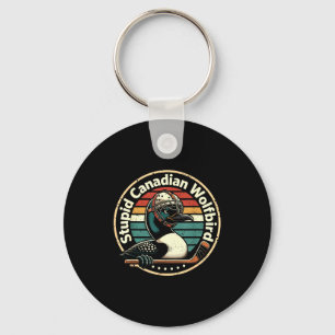 Llavero Lobo canadiense estúpido pájaro vintage hookey cal