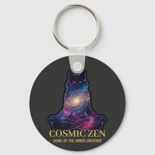 Llavero Lobo Cósmico Zen Animal Espiritual de la Galaxia