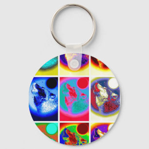Llavero Lobo de arte pop