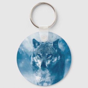 Llavero Lobo de ojos azules