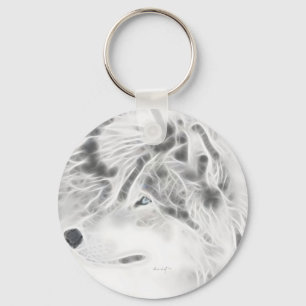 Llavero Lobo de plata hermoso