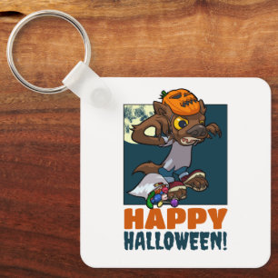 Llavero Lobo Feroz Adorable Feliz Halloween! Truco o Trato