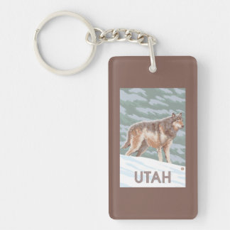 Llavero Lobo gris de pie Utah