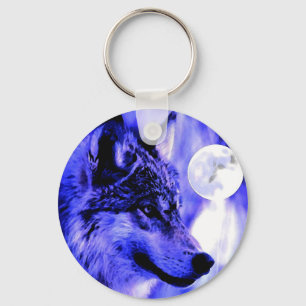 Llavero Lobo gris y luna