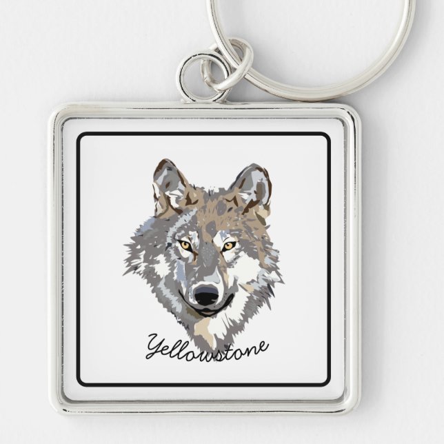 Llavero Lobo Keychain Yellowstone (Frente)
