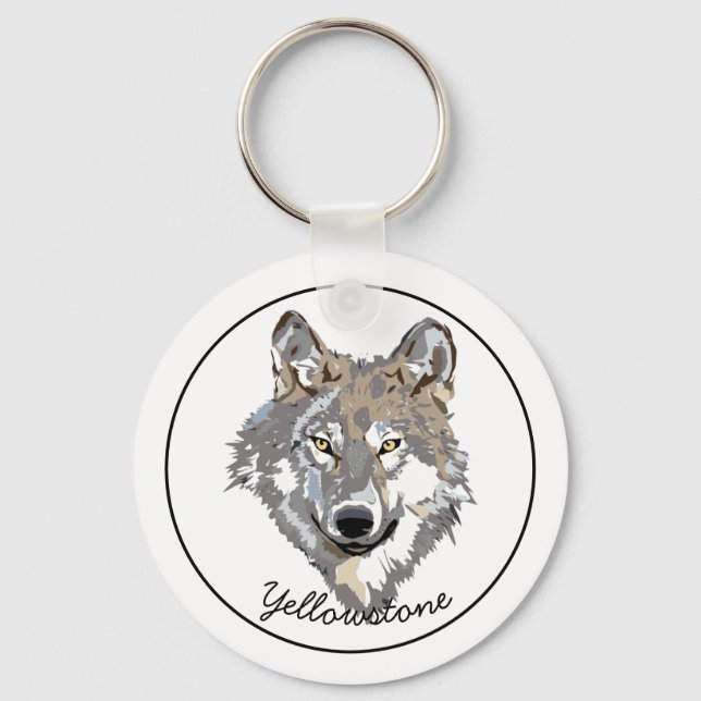 Llavero Lobo Keychain Yellowstone (Anverso)
