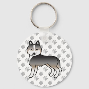 Llavero Lobo Ligero Gris Husky Siberiano Perro de Dibujos