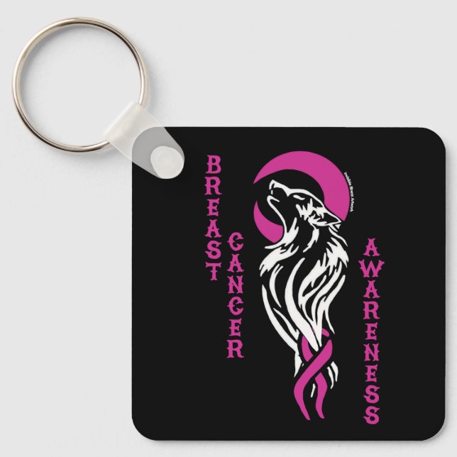 Llavero Lobo/Luna... Cáncer de Mama (Anverso)