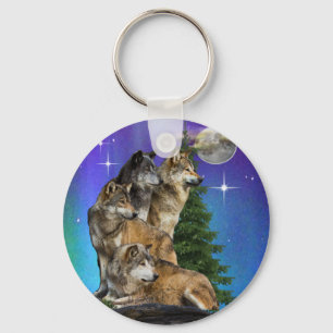 Llavero Lobo y luna