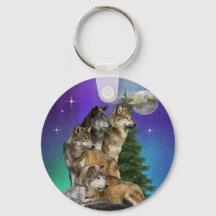 Llavero Lobo y Luna