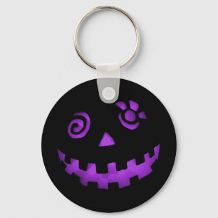 Llavero Loco Jack O Lantern Pumpkin Face Purple