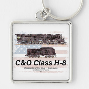 Llavero Locomotora Allegheny C&O Clase H-8 - bandera ameri