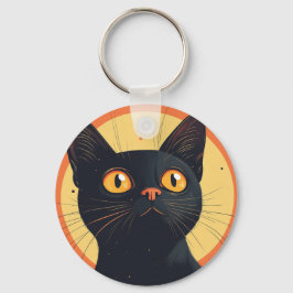 Llavero Lofi Style Black Cat Keychain