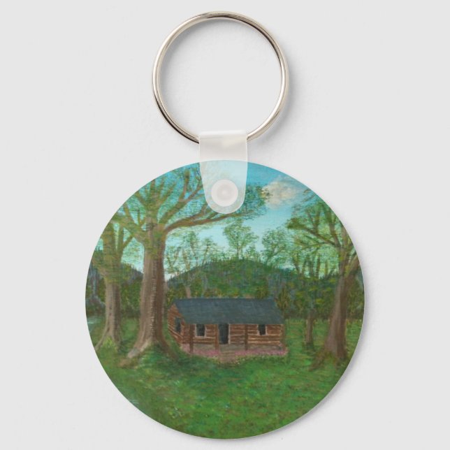 Llavero Log Cabin and Trees (Anverso)