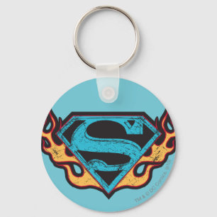 Llavero Logo azul superchica con llamas