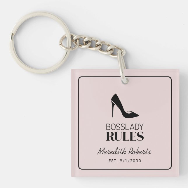 Llavero Logo de Boss Lady Stiletto Rubor personalizado (Frente)