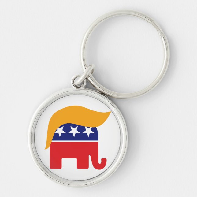 Llavero Logo de Donald Trump sobre el elefante republicano (Frente)
