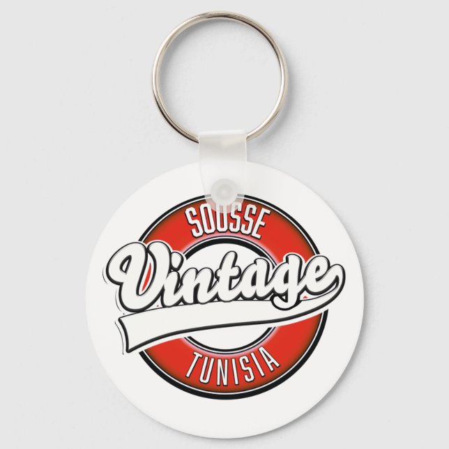 Llavero Logo de estilo vintage de Sousse Tunisia (Anverso)