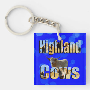 Llavero Logo de Highland Cows Name Picture,