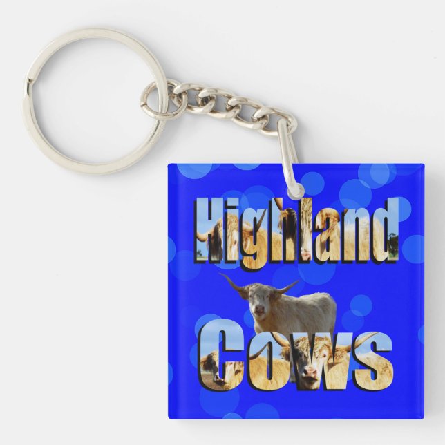 Llavero Logo de Highland Cows Name Picture, (Frente)