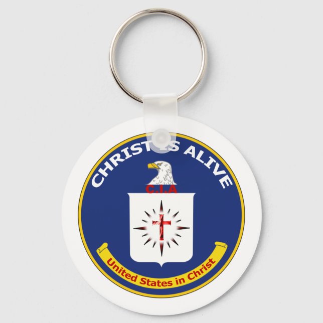 Llavero Logo de la CIA "Cristo está vivo" (Anverso)