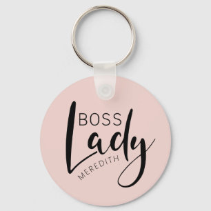 Llavero Logo de la dama de jefe personalizada rosa de Rubo