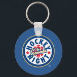 Llavero Logo de la Noche de Hockey en Canadá<br><div class="desc">El presente logotipo utilizado desde 1998. La noche de hockey en Canadá es la marca usada para las presentaciones de televisión canadienses de la Liga Nacional de Hockey. Aunque el nombre se ha usado para todas las transmisiones de NHL en CBC Television (independientemente de la hora del día), Hockey Night...</div>
