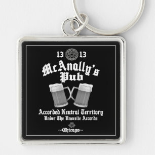 Llavero Logo de McAnally's Pub White