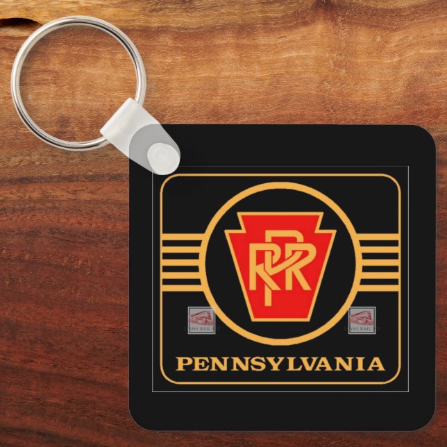 Llavero Logo de Pennsylvania Railroad Black and gold (Anverso)