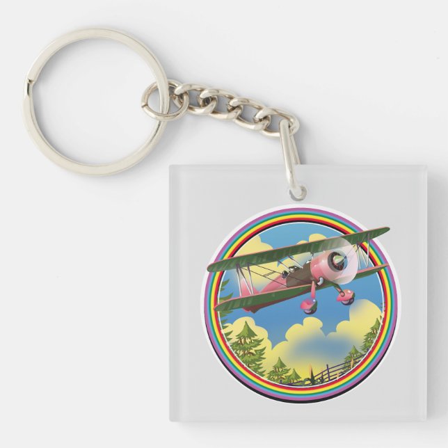 Llavero Logo de Rainbow Pink Bi (Frente)