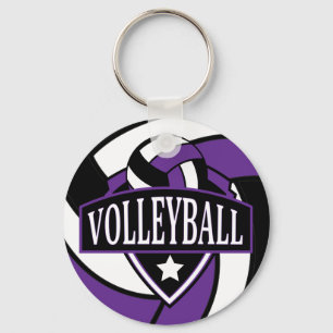 Llavero Logo de voleibol púrpura y negro
