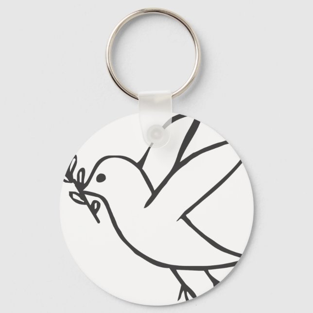 Llavero Logo del personalizado Dove of Peace Sketch (Anverso)