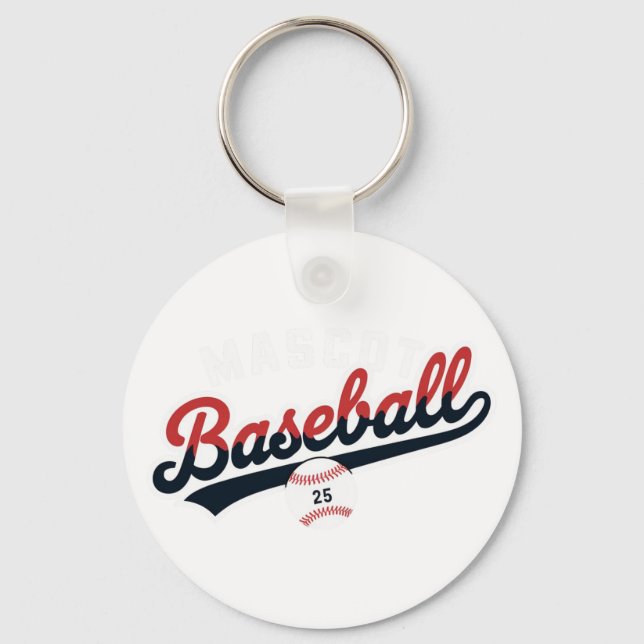 Llavero Logo retro mascota de béisbol (Anverso)