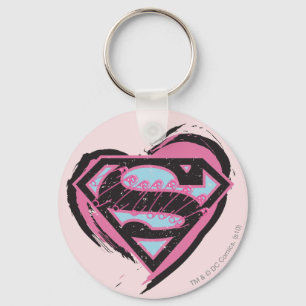 Llavero Logo rosa superchica en el corazón
