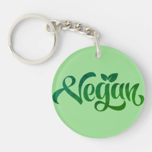 Llavero Logo vegano Arte de tipografía verde