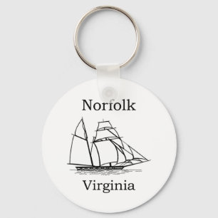 Llavero Logotipo alto de las naves de Norfolk Virginia