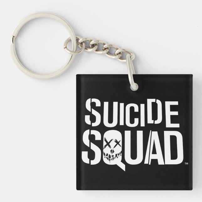 Llavero Logotipo blanco del pelotón el | del suicidio (Frente)