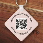 Llavero Logotipo, código QR texto doble cara color rosa cl<br><div class="desc">Cadena de teclas de doble cara rosa y de color rosa claro con el logotipo de su personalizado,  código QR y texto personalizado. Cambiar fuentes y colores de fuente,  mover y cambiar el tamaño de los elementos con la herramienta de diseño.</div>