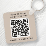 Llavero Logotipo, código QR texto doble cara luz mocha mar<br><div class="desc">Cadena de teclas de doble cara con el logotipo de su personalizado,  código QR y texto personalizado sobre un fondo de color marrón o personalizado mocha claro. Cambiar fuentes y colores de fuente,  mover y cambiar el tamaño de los elementos con la herramienta de diseño.</div>