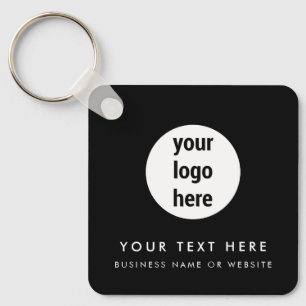 Llavero Logotipo comercial Código QR Negra Negocio Minimal
