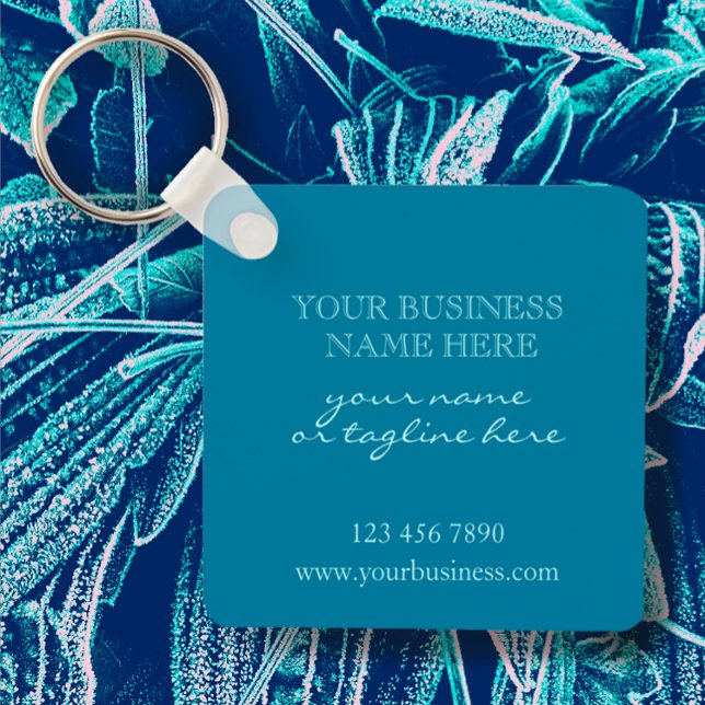 Llavero Logotipo comercial de personalizado Aqua Turquoise (Add your logo to this stylish, contemporary, promotional key chain for a great customer marketing )