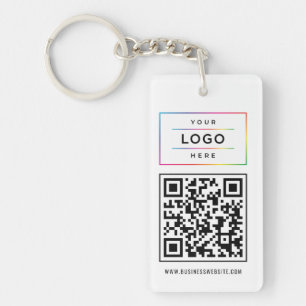 Llavero Logotipo comercial de personalizado y código QR de